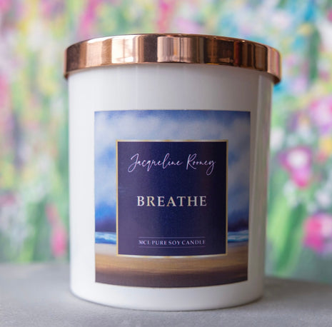 ‘Breathe’ Luxury White Soy Candle with Copper Lid (30cl)