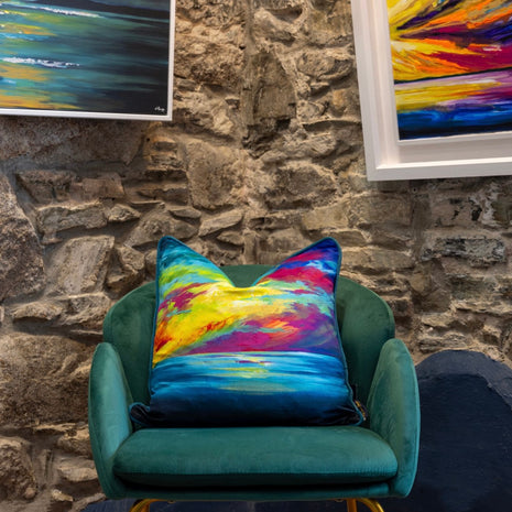 "Electric Dreams" Luxury Velvet Cushion