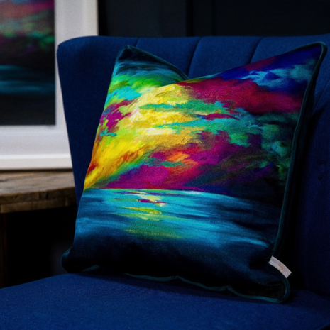 "Electric Dreams" Luxury Velvet Cushion