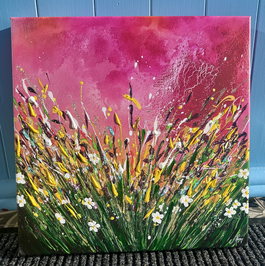 Bloom Into Tomorrow - Hand Embellished Canvas Print
