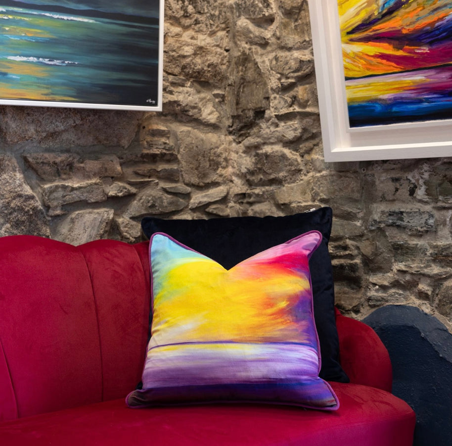 ‘New Day Dawning’ luxury velvet cushion