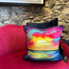 ‘Radiant Sky’ luxury velvet cushion