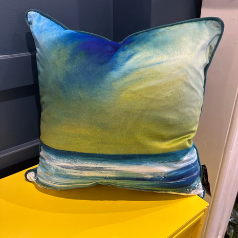 ‘Sapphire Sky’ luxury velvet cushion