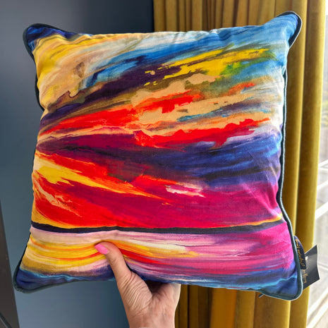‘Sunrise Promise’ luxury velvet cushion