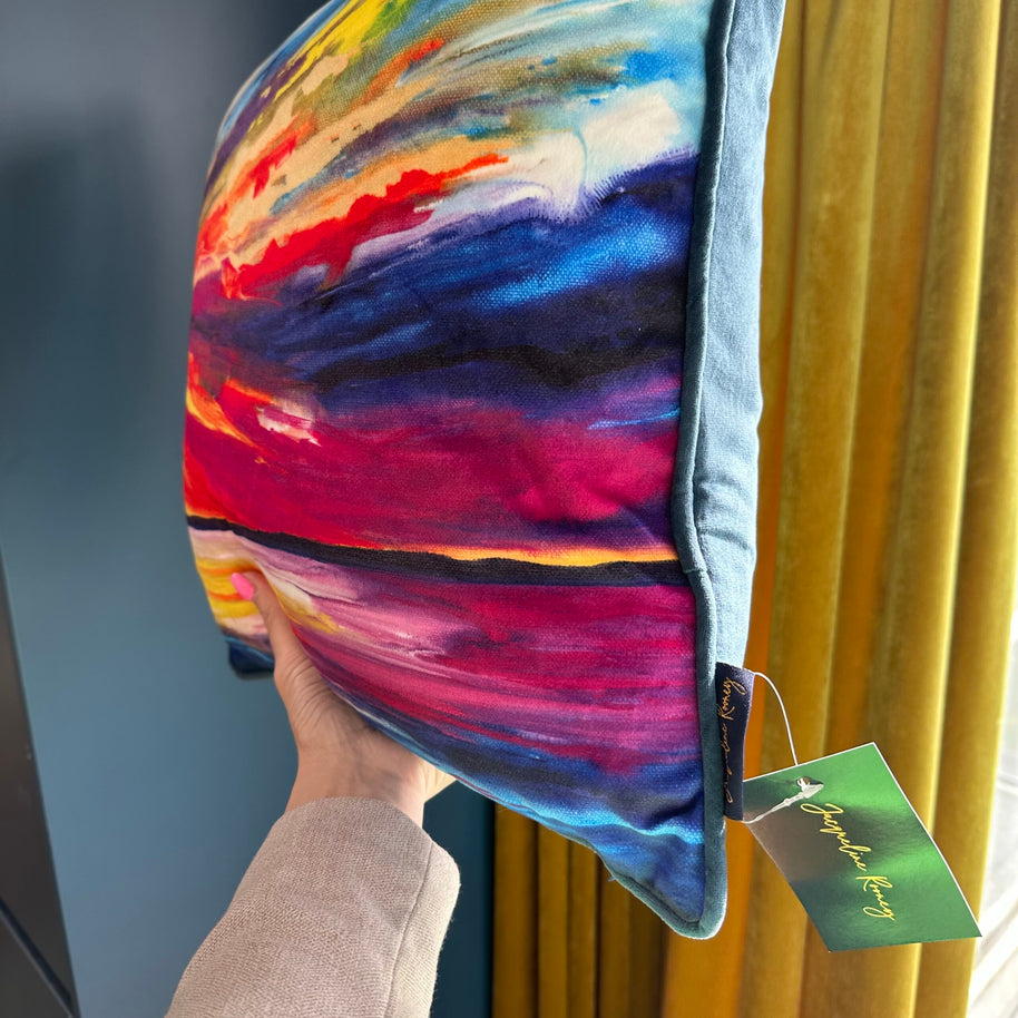 ‘Sunrise Promise’ luxury velvet cushion