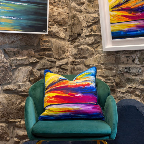 ‘Sunrise Promise’ luxury velvet cushion