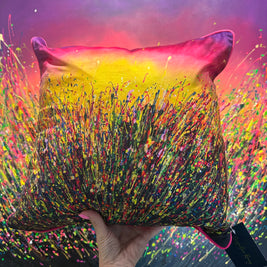 ‘Wildflower Joy’ luxury velvet cushion